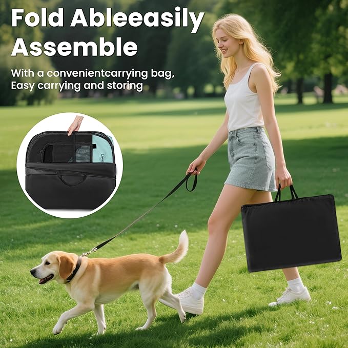 Love's cabin Pet Puppy Dog Playpen, Small Dog Tent Crates Cage Indoor/Outdoor, Portable Playpen for Cat, Foldable Pop Up Dog Kennel Playpen with Carring Case, Removable Zipper Top, Green