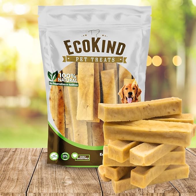EcoKind Premium Gold Yak Cheese Himalayan Dog Chews, Dog Treats Large Breed, All Natural, High Protein Chew, Peanut Butter, Large - 18+ Chews