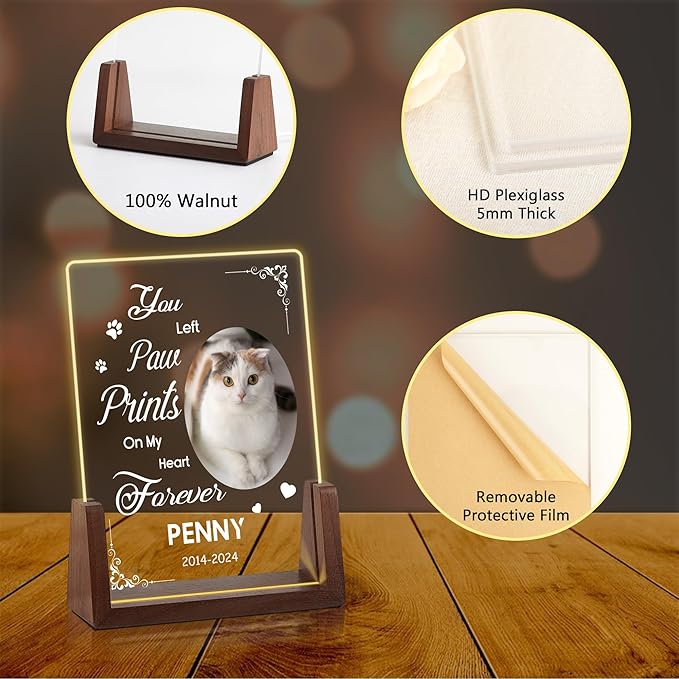 Personalized Dog Memorial Gifts for Loss of Dog, Pet Memorial Gifts for Dogs, Customized Pet Memorial Night Light, Pet Loss Sympathy Gift, Christmas Birthday Gifts, Dog Bereavement Gifts