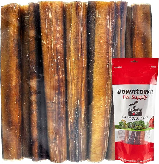 Downtown Pet Supply USA-Made 6", 8 Oz. Jumbo Bully Sticks for Large Dogs - Rawhide Free Dog Chews Long Lasting and Non-Splintering - Single Ingredient, Low Odor Bully Sticks for Medium Dogs