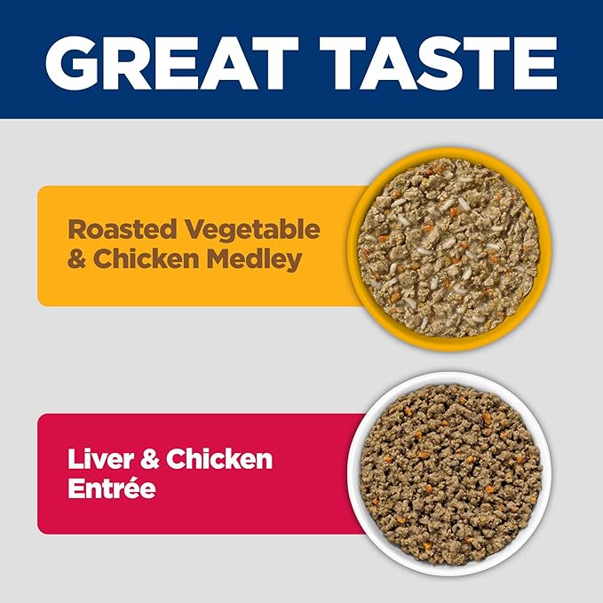 Hill's Science Diet Adult 1-6 Perfect Weight Wet Cat Food, Variety Pack: Liver & Chicken Minced; Chicken Stew, 2.9 oz. Cans, 12-Pack