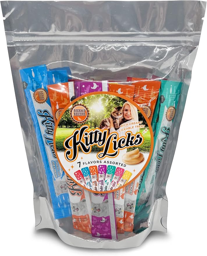 Kitty Licks Chicken and Tuna Varieties (28 Tubes) Chicken and Tuna Varieties 4 Tubes X 7 Flavors (28 Tubes)