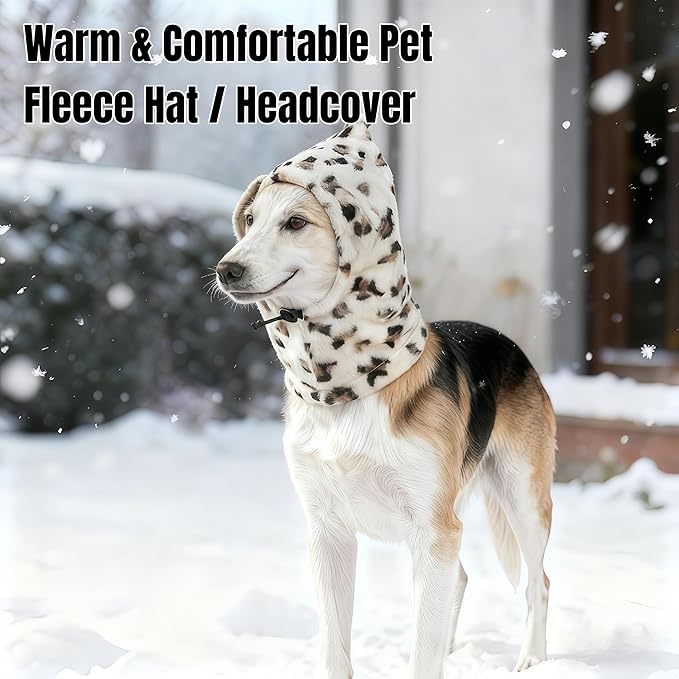 Dog Head Cover with Neck Warmer - Funny Adorable Puppy Hat, Warm Cozy Pet Headwear & Neck Gaiter, Windproof Dog Cap to Protect Head & Neck in Cold Weather(Medium)