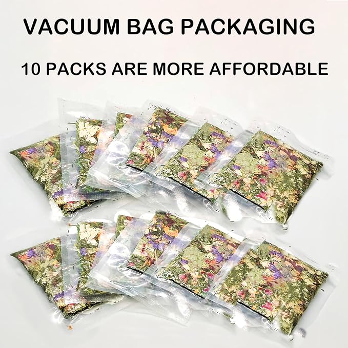 Rabbit Toys 10 Pack Bunny Toys Bunny Chew Toy Guinea Pig Treats Timothy Hay Toy Chips with Herbal Flowers Timothy Hay Grass Hamster Snacks Chinchillas Gerbils for Small Animals Teeth