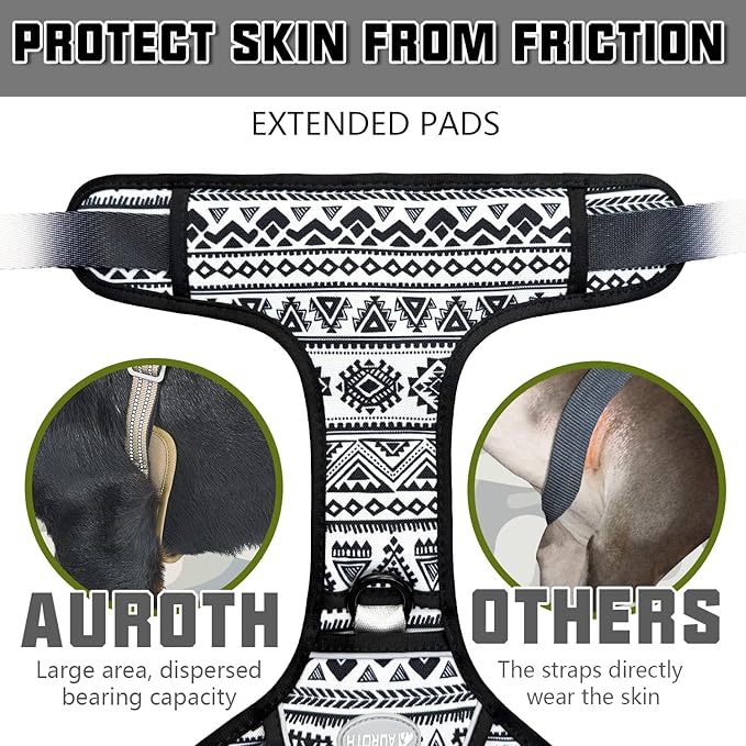 AUROTH Tactical Dog Harness for Large Dogs No Pull Adjustable Pet Harness Reflective K10 Working Training Easy Control Pet Vest Military Service Dog Harnesses