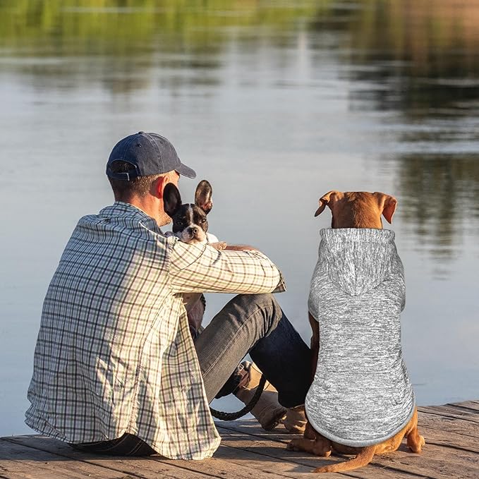 Dog Sweaters for Large Dogs Hoodie Fleece Dog Sweater Soft Clothes Sweatshirt with Pocket Hoodie for Large Dogs(Grey&XXL)