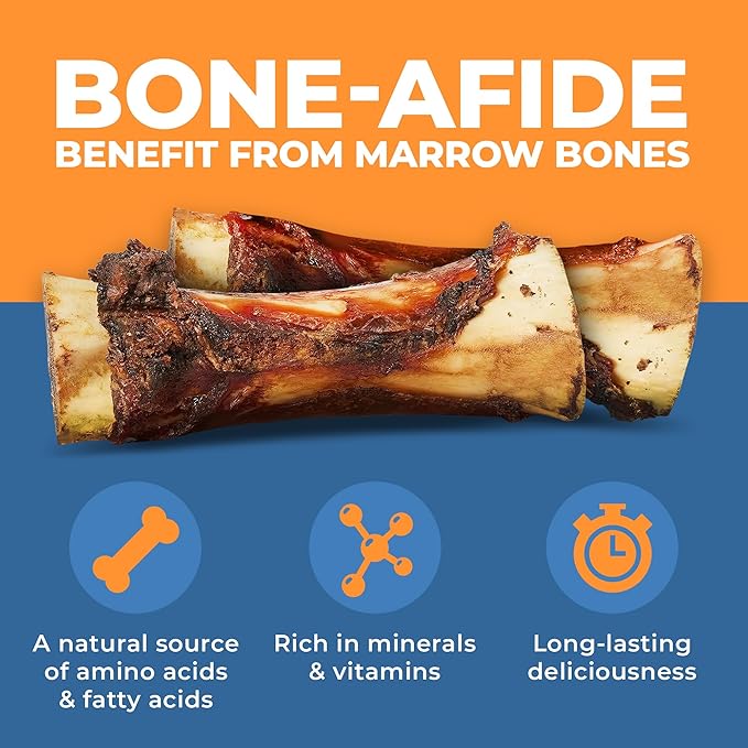 Beef Bone Marrow Dog Treats - Long Lasting Dog Bones for Aggressive Chewers - All-Natural Marrows Treats for Dogs - High-Protein Marrow Bones for Dogs Small, Medium, Large & Extra Large
