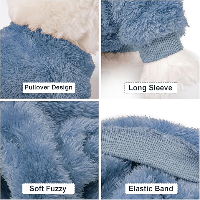 Dog Sweater, 3 Pack Dog Sweaters for Small Dogs, Dog Clothes for Small Dogs Girl Boy, Ultra Soft and Warm Puppy Sweater Dog Coat for Winter Christmas (Large, Blue+Lt Coffee+Dark Grey)