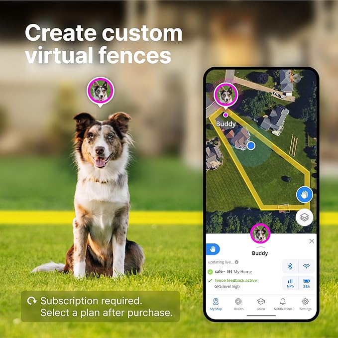 Halo Collar 4, GPS Wireless Dog Fence & Dog Training Collar with GPS Tracker, Subscription Required, Waterproof, Graphite, One Size
