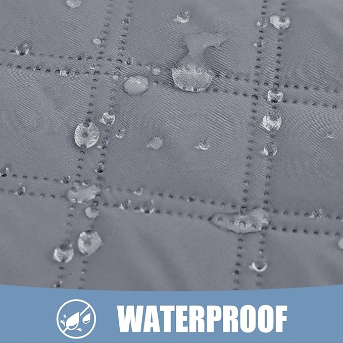 Smiry Waterproof Dog Bed Cover Pet Blanket, Soft Washable Dog Blanket for Furniture Bed Couch Sofa Reversible, Checkered (40"x90", Grey/Grey)