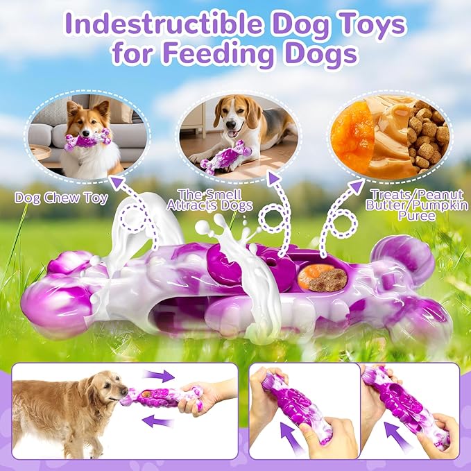 Large Indestructible Dog Toys: Dog Chew Toys for Aggressive Chewers to Keep Them Busy&Reduce Boredom and Anxiety
