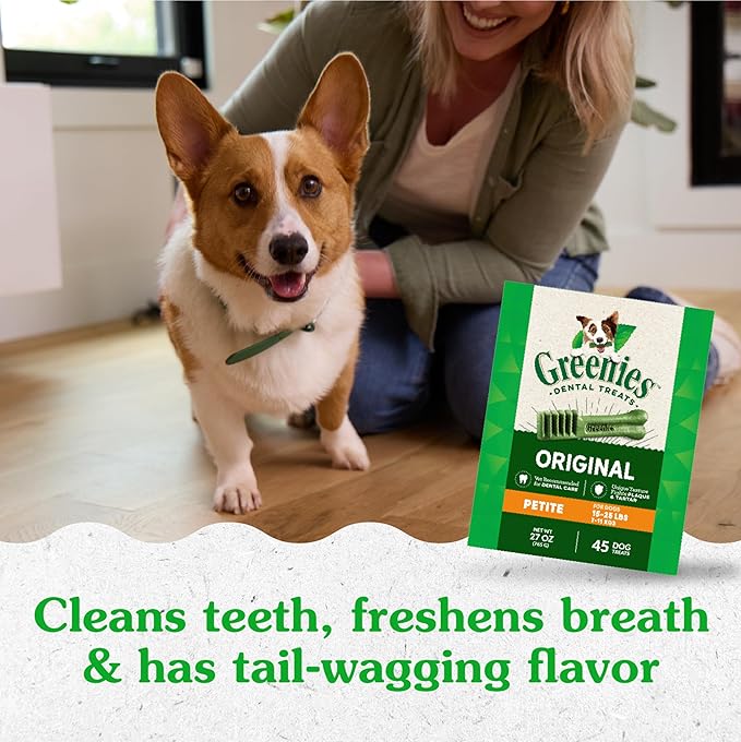 Greenies Original Petite Dental Dog Treats, 27 oz. Pack (45 Treats)