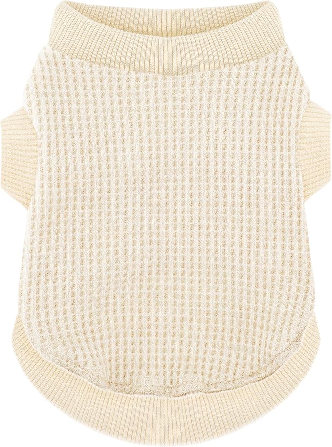 Cozy and Functional Dog Shirts for Small Puppies: Stretchable Beige Attire with Easy-On Design, Ideal for Chihuahuas and Yorkies - Enhance Comfort and Playfulness on Chill Days X-Large