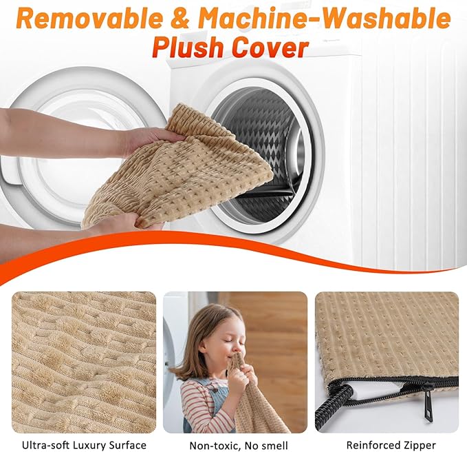 Cat Heating Pad, Waterproof Heated Cat Dog Bed with Adjustable Temperature & Timer, Electric Pet Mat for Indoor Cats Dogs, Chew Resistant Steel Cord（Large : 35"x24" Brown）