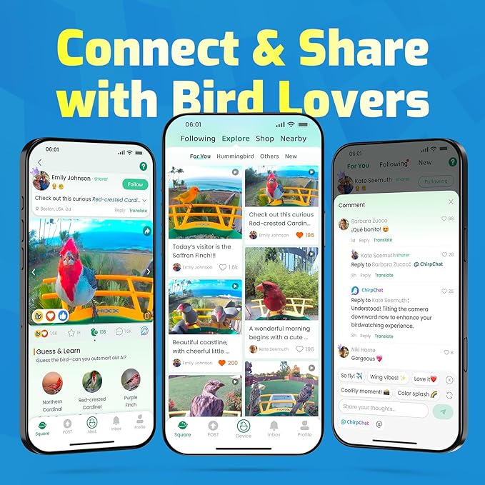 HIXX Smart Bird Feeder with Camera, AI Identify Birds & Auto Capture, 2K HD Live Camera Birdwatching with Color Night Vision for Bird Lovers Gifts (Forest Green)