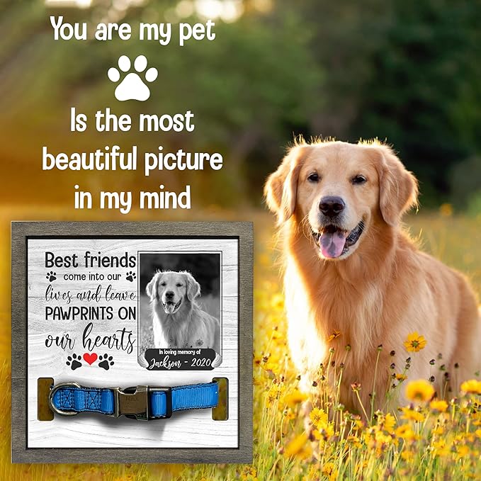 Customized Pet Sympathy Gifts Deceased Pet Picture Frame Losing A Dog Home Wall Art Decor Personalized Bereavement Frame Sign Gifts for Him Her Sentimental Quote Memorial Pet Tribute Keepsake