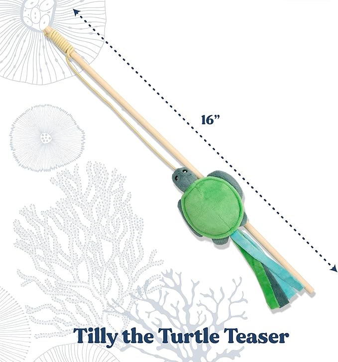 Cat Toys | Plush Toy Turtle Teaser Cat Toys for Indoor Cats | Eco Friendly Toy Made from Non Toxic Materials