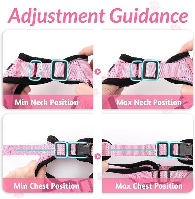 rabbitgoo Cat Harness and Leash for Walking, Escape Proof Soft Adjustable Vest Harnesses for Cats, Easy Control Breathable Reflective Strips Jacket, Pink, XS