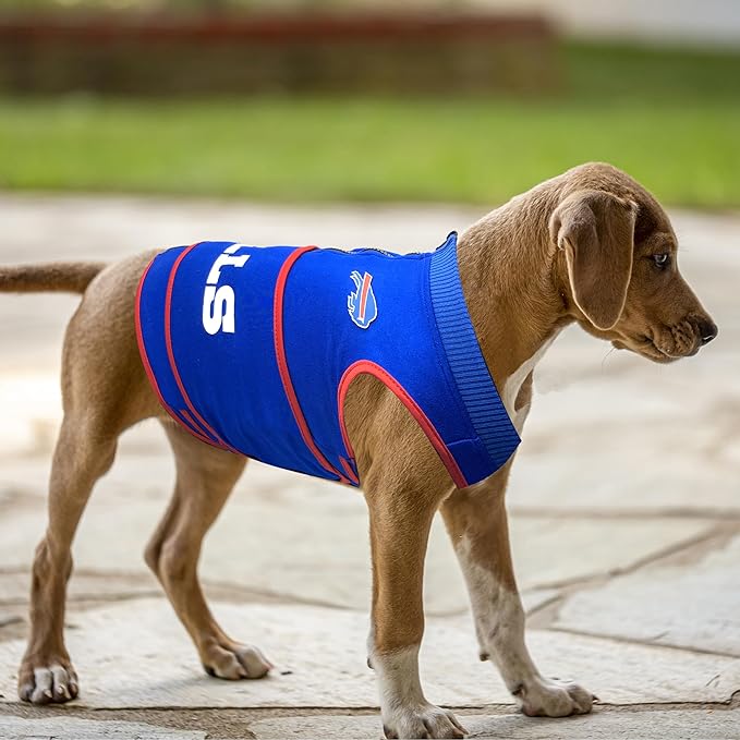 NFL Buffalo Bills Dog Anxiety Shirt Calming Soothing Solution Vest, for Dogs & Cats with Anxiety, Fears, Fireworks, Loud Noises, Dark, Lonely Keeps Dogs Calm and Feeling Safe, Relaxing Jacket, Large