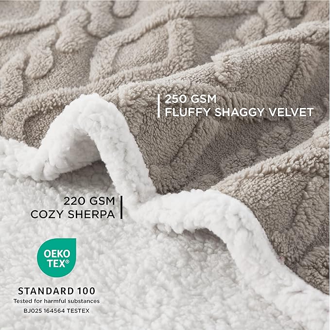 Bedsure Waterproof Dog Blankets for Medium Dogs - Pet Blanket for Couch Protector Washable, Jacquard Coral Fleece Cat Throw Blanket, Soft Plush Reversible Furniture Protection, 30"x40", Pale Oak