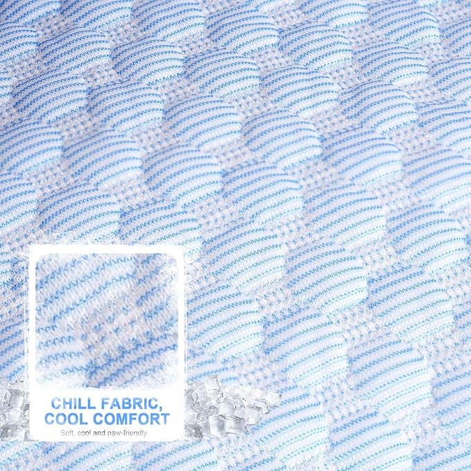 Small Donut Dog Bed - Cooling Calming Cuddler for Cats & Puppies, Anti-Anxiety Ice Fabric Round Pet Bed, Washable Comfort Dog Bed for Small Dogs, Egg Tart Design (S)