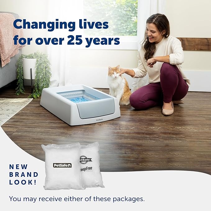 PetSafe ScoopFree Premium Crystal Cat Litter - Outperforms Clay Litter - Refill Packs - Reusable Tray Compatible - Fragrance Free - 4.3 lb Bags - 2 Pack