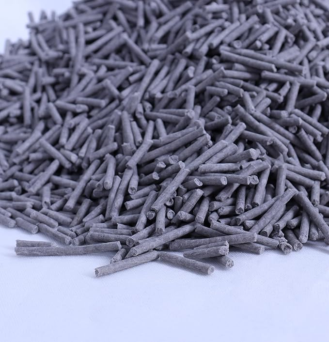 Tofu Cat Litter Activated Carbon no Fragrance 5.5 Lbs, Can Flush Down Toilets or drains, Low Tracking Cat Litter 2mm Pellets.