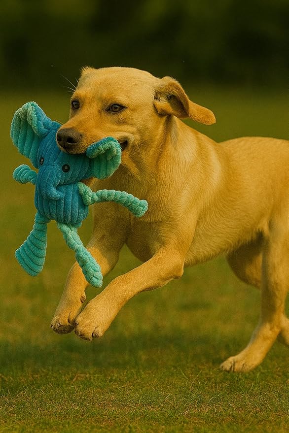 Jalousie Plush Toys Assortment Value Bundle Puppy Pet Mutt Squeak Toy for Medium Large Dogs (5 Pack Knotted)