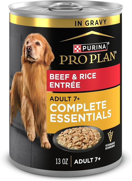 Purina Pro Plan Adult 7 Plus Beef and Rice Entree in Gravy Senior Wet Dog Food - (Pack of 12) 13 oz. Cans