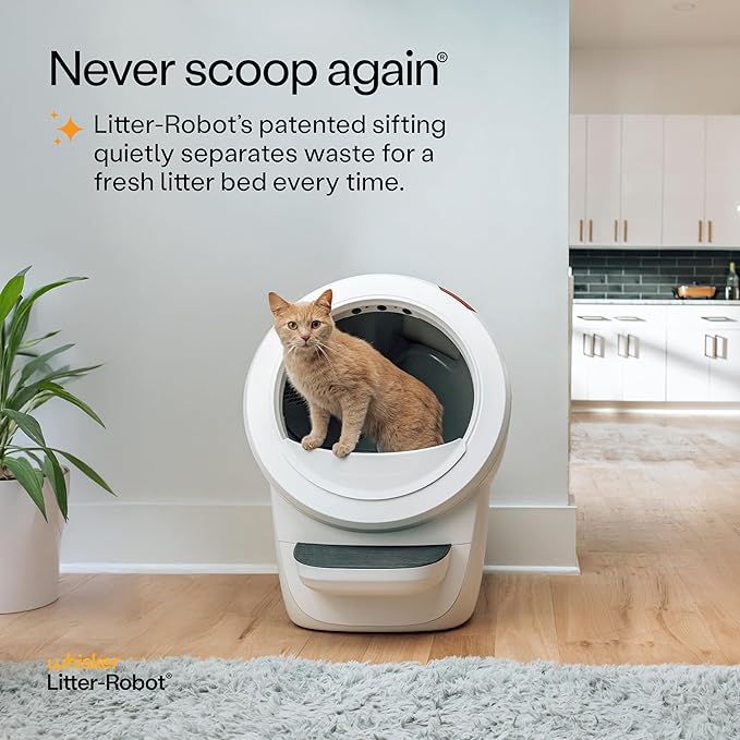 Litter-Robot 4 Supply & Accessory Bundle by Whisker, White- Automatic Self-Cleaning Cat Litter Box, Includes Litter-Robot 4, Ramp, Mat, 3 OdorTrap Packs, 10 Liners, 30 Wipes, & 2 Carbon Filters