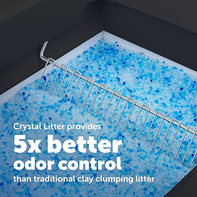 PetSafe ScoopFree Crystal Pro Automatic Self Cleaning Cat Litter Box System–Enclosed Front-Entry – Advanced Odor Control – Includes 1 Disposable Crystal Litter Tray – Black (ZAL00-18159)