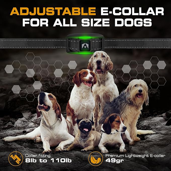 INVIROX Dog Training Collar [2025 Edition] 123 Levels Dog Training Collar with Remote 1100yd Range E Collar for Dogs Training 100% Waterproof Rechargeable, Manual Bark Collar for Large Dog