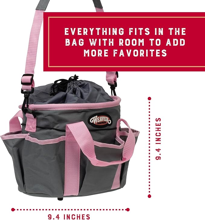 Weaver Leather Horse Grooming Kit, 7-piece Brush Set with Organizer Tote Bag, Equine Care, Grooming Supplies, Blue Glitter