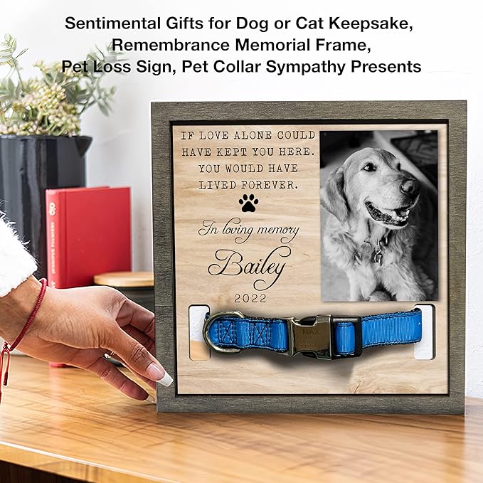 Dog Memorial Gifts Bereavement Gifts Cat Memorial Dog Loss Sympathy Gift Custom Cat Picture Collar Frames Keepsakes Death Remembrance Funerary Decor Wall Best Dog Ever