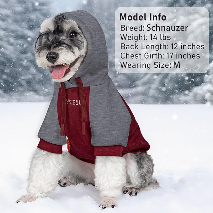 KYEESE Dog Hoodie Stretchy Cat Sweater Comfort Pet Sweatshirt with Drawstring Dogs Winter Coat for Cold Weather Warm Pet Clothes Soft Dog Clothes for Small Dogs Cat Coat with Leash Hole