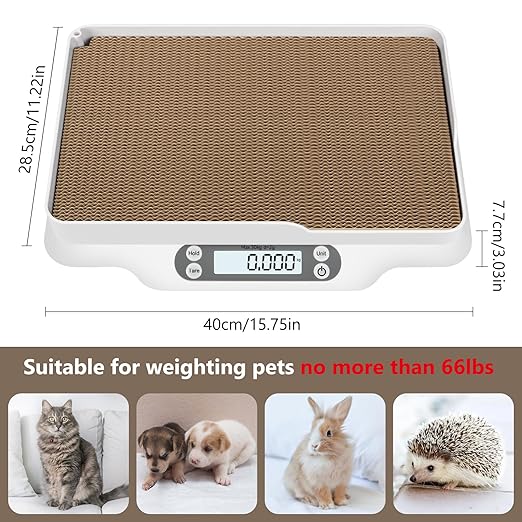 Digital Small Animals Scales for Weighing with Tape Measure, Puppy Whelping Scale Weigh Your Kitten, Rabbit with High Precision (Large Pet Scale)
