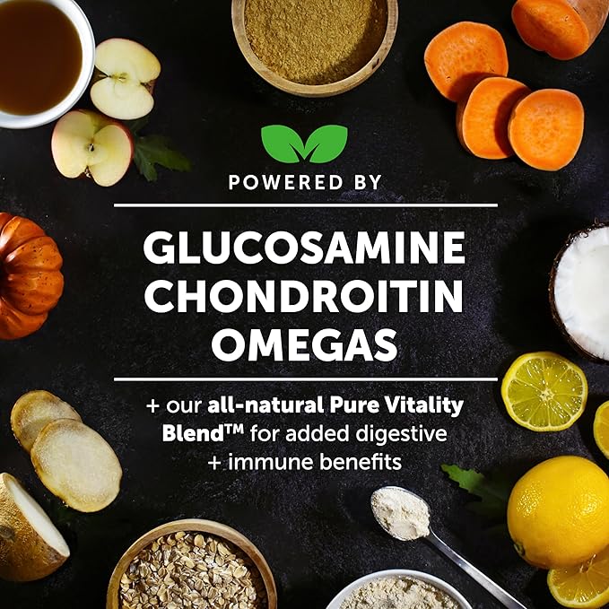 Hemp Hip & Joint Supplement for Dogs - Hemp Oil & Powder - Glucosamine Chondroitin for Dogs, Turmeric, MSM, Green-Lipped Mussel, Supports Mobility, May Reduce Discomfort (Duck)