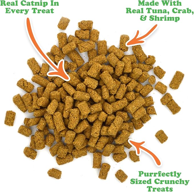 Meowijuana Knock N' Nibble Starfish & Seafood Treat Bundle | Crunchie Munchie Catnip Treats | Refillable Treat Dispensing Toy | Interactive Puzzle Toy for Felines