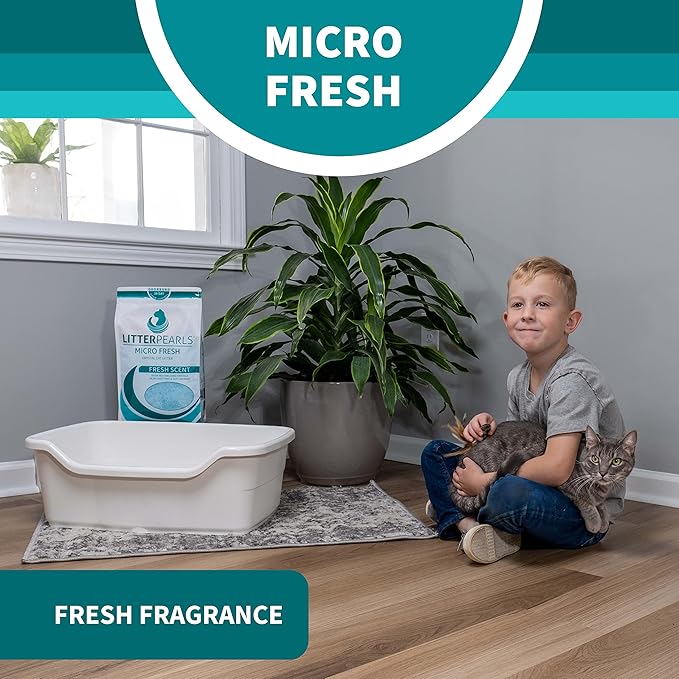Litter Pearls Micro Fresh Scented Non-Clumping Crystal Cat Litter with Odorbond, 7 lb