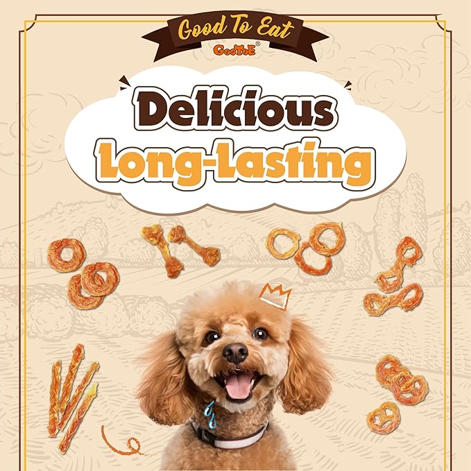 Gootoe Turkey Tendon Dog Treats, Ring (M) 1 lb, USA-Sourced Turkey Tendon, Natural Snack, Premium Puppy Chews, Hypoallergenic, Rawhide Free, Reseal Value Bag, Size for Medium Dogs