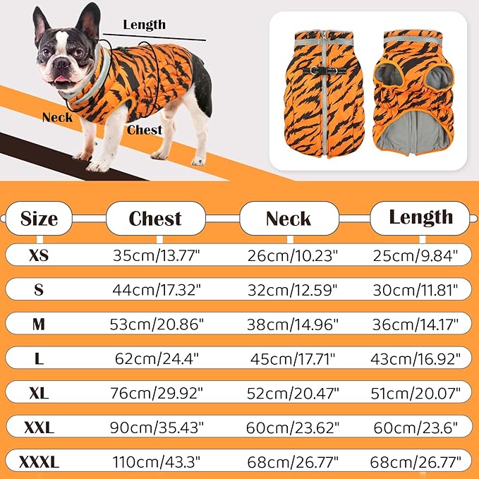 Dog Coats for Small Dogs, Puppy Coat, Warm Winter Jacket, XS Dog Coat with Harness Built in, Waterproof Pet Cold Weather Coats, Puppy Winter Clothes Snowsuit Chihuahua Maltese,XS