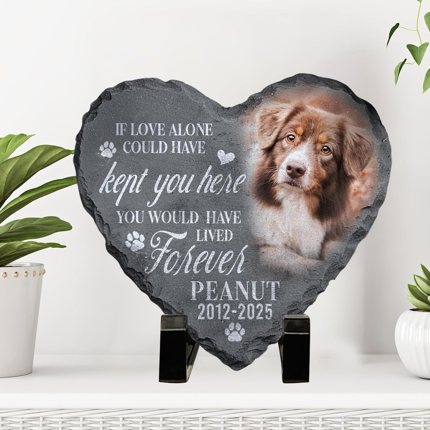 Personalized Dog Memorial Gifts for Loss of Dog, Custom Pet Memorial Stone with Photo Name Date, Stones for Dogs, Gift for Cat Lovers, Bereavement Sympathy Gift for Pet Lover, Quote 4