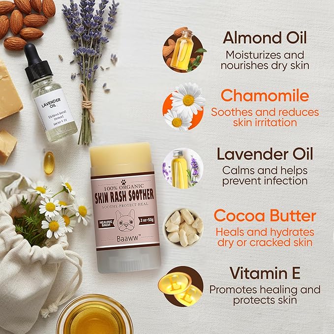 Dog Skin Irritation Treatment - Hot Spot Soother Skin Treatment for Dogs, Anti-Itch Lotion, Allergy Relief & All-Natural Rash Cream for Dogs - Soothing Relief for Dry, Itchy Coat - Balm 2oz