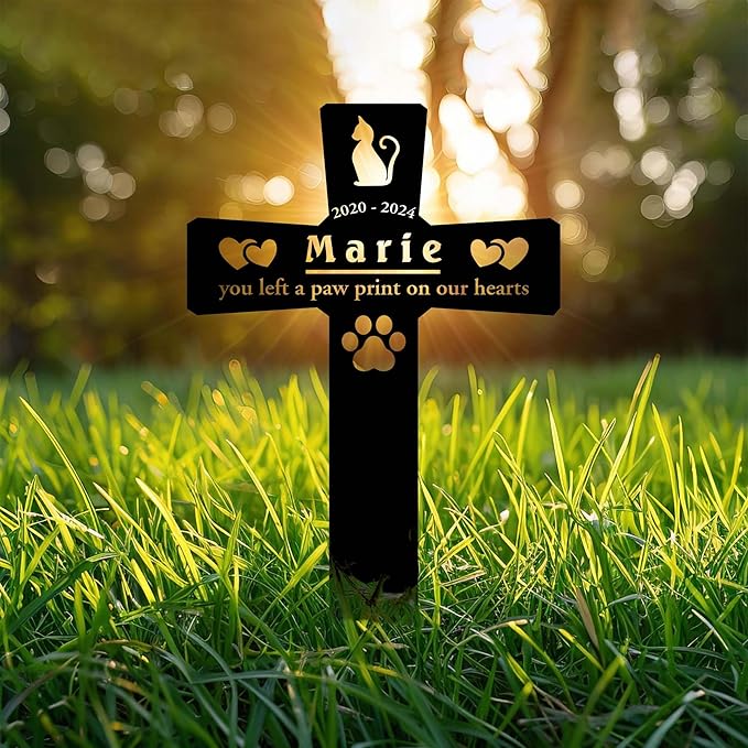 Personalized Dog Grave Marker Outdoor | Engraved Pet Grave Marker with Custom Name and Years, Weatherproof Graves Available in Many Sizes & Colors