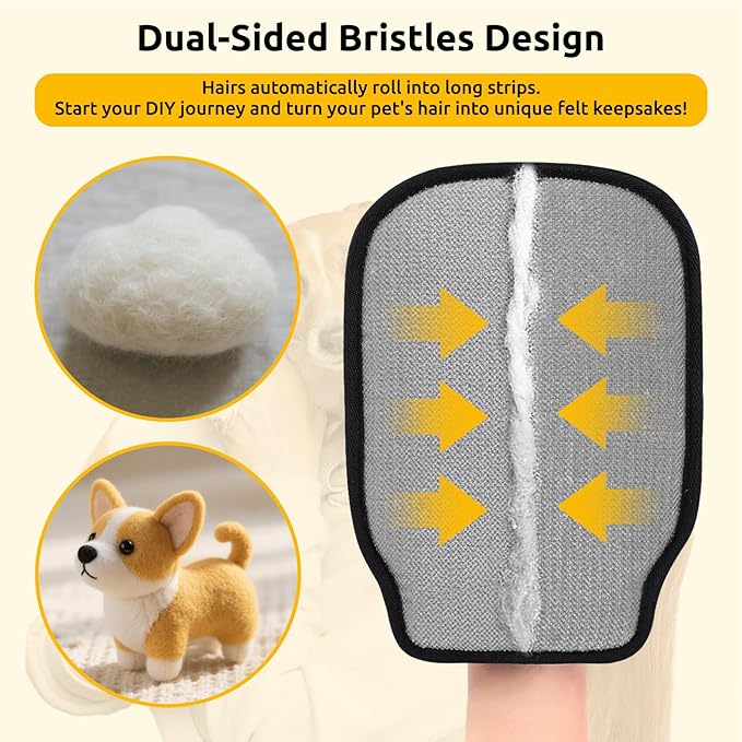 SAWMONG 2Pcs Pet Hair Removal Glove, Pet Hair Remover Glove for Dogs & Cats with Thumb Hole for Better Fit, Reusable Pet Hair Removal Tool for Couch,Clothes, Carpet, Curtain