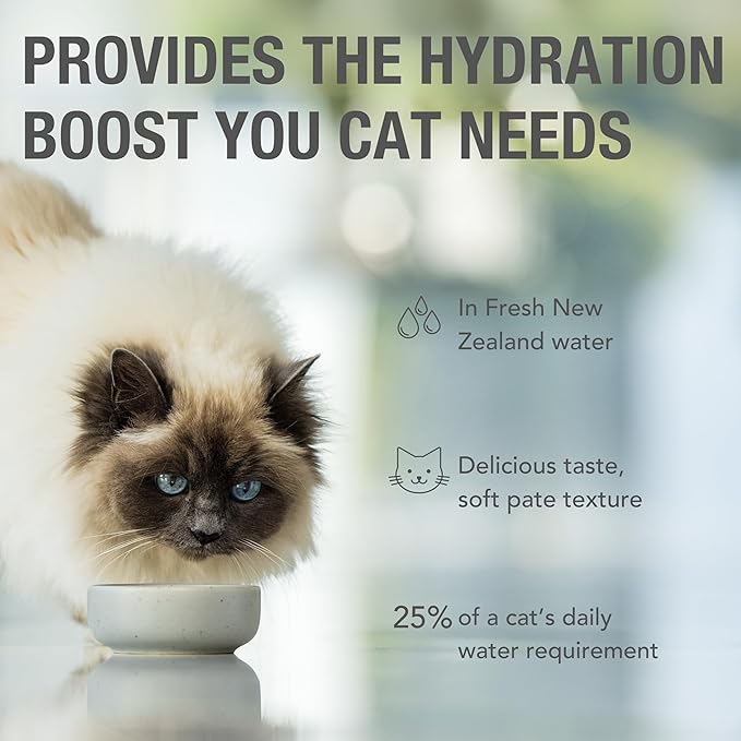 Feline Natural Wet Cat Food Pouch - Hoki & Beef Feast, Grain-Free, Grass-Fed & Sustainably Sourced Wet Food for Cats - Made in New Zealand, 3oz Pate, 12 Count Pack