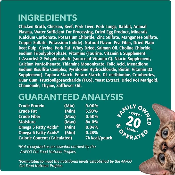 Optimeal Grain-Free Wet Cat Food Pouches – Beef & Rabbit in Savory Gravy, High Protein & Moisture-Rich Tender Morsels, Indoor Adult Cat Wet Food with Natural European Ingredients, 3 oz (Pack of 12)