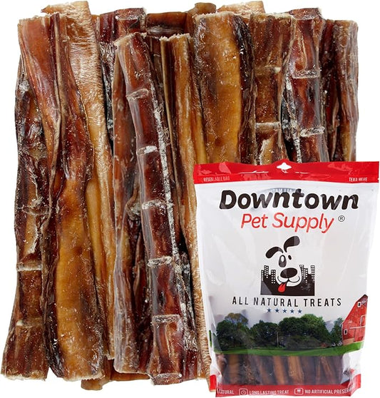 Downtown Pet Supply USA-Made Bully Sticks for Dogs (6", 50-Pack Regular) Rawhide Free Dog Chews Long Lasting Non-Splintering Pizzle Sticks - Low Odor Bully Sticks for Large Dogs