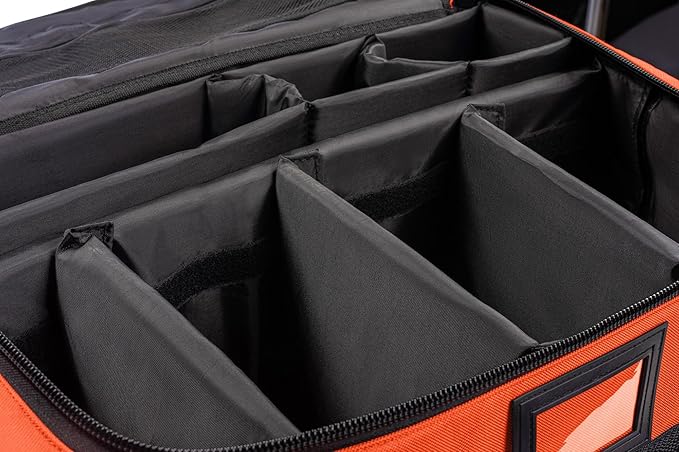 Scherber Fully-Stocked Premium First Responder Bag | HSA/FSA Approved | Large Pro EMT/EMS Trauma, Bleeding & Oxygen Medical Kit | CAT Tourniquet, HyFin Chest Seal & 260+ First Aid Supplies (Orange)