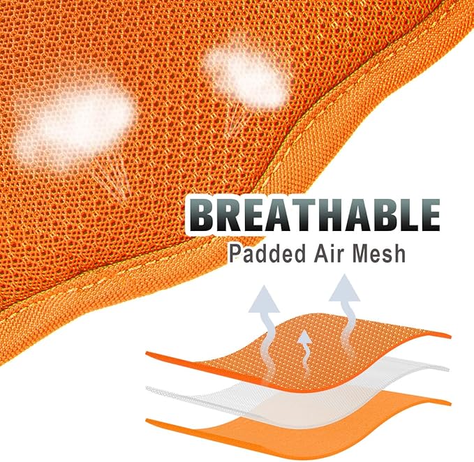 BARKBAY No Pull Dog Harness Large Reflective Dog Harness with Front Clip and Easy Control Handle for Walking Training Running with ID tag Pocket(Orange,S)